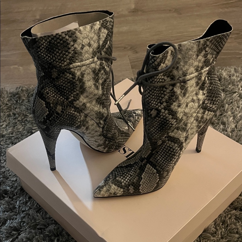 JustFab Snake Print Ankle Boots - Picture 6 of 6